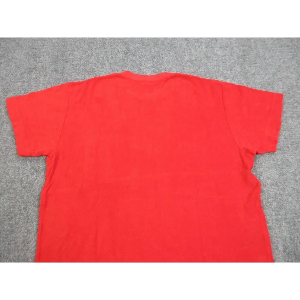 VINTAGE J Crew Shirt Mens‎ Extra Large Red Terry Cloth Oarsman Casual Pocket
